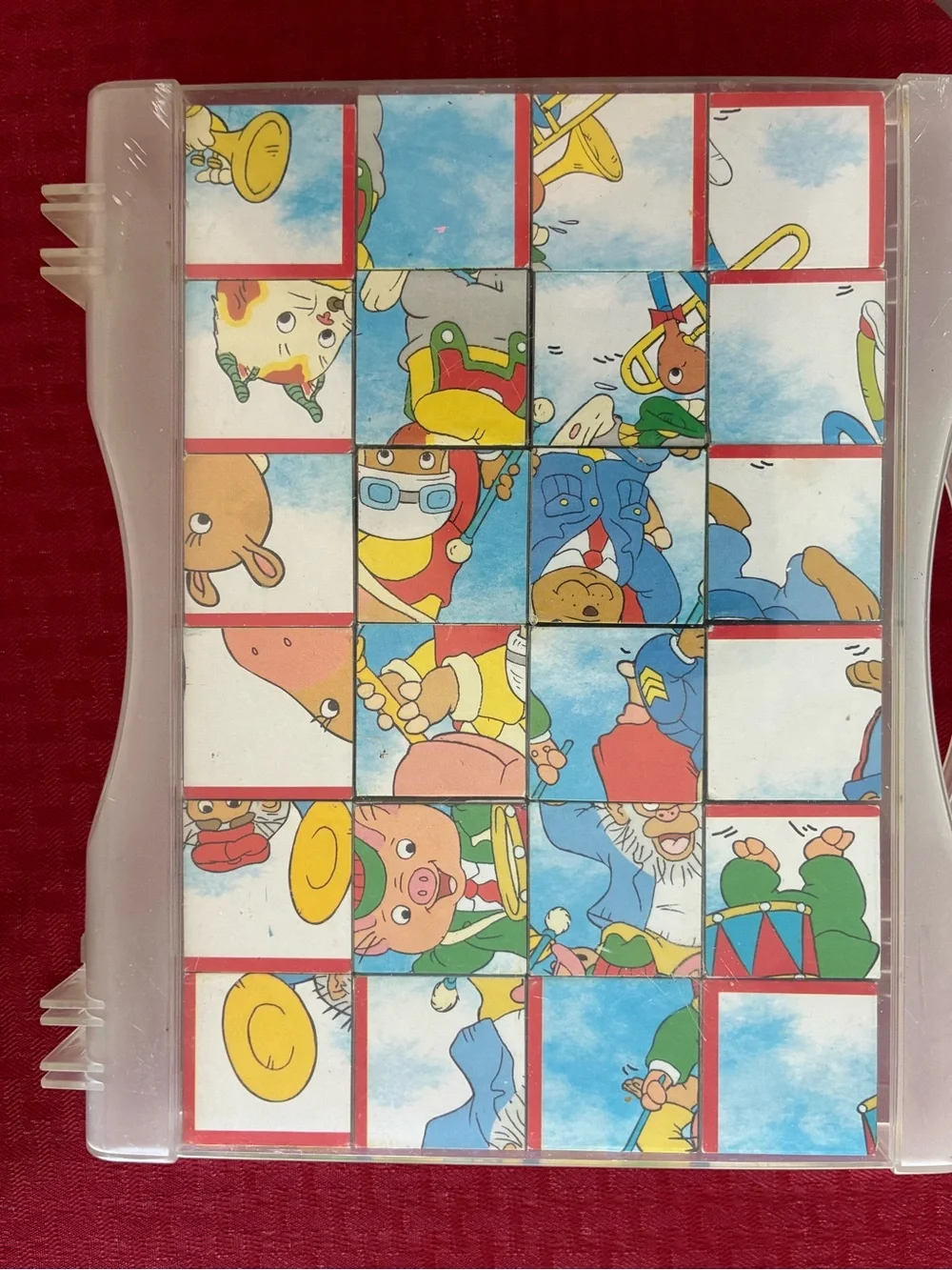 Vintage Richard Scarry Busytown 24 Wooden Blocks Puzzle with Carrying Case
